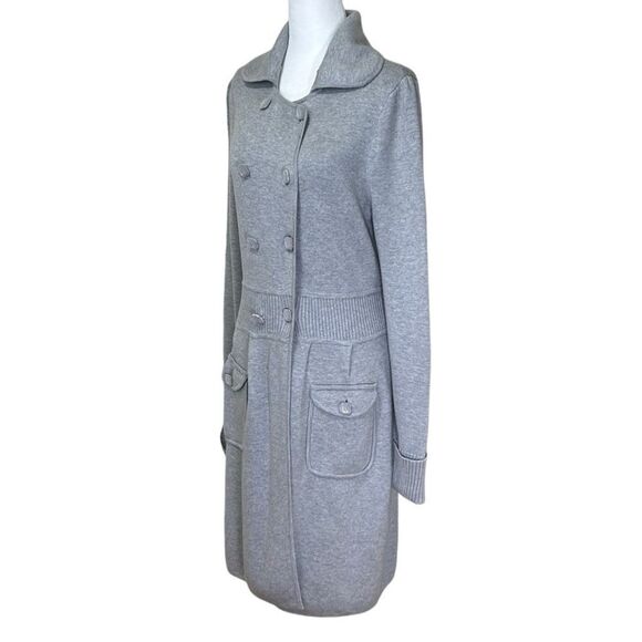 Rebecca Taylor - “Cash Feel Coat” Wool Trench, Jacket Dress - NWT, Size L, Gray - Picture 4 of 17